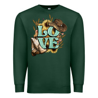 Sports Green Love boots hat western Cowboy Premium Sweatshirt - HowdyJamesFarm