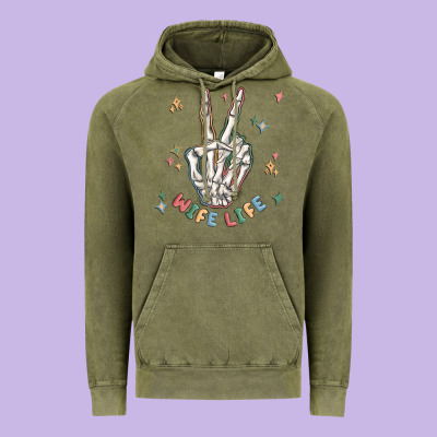 Wife Life Vintage Hoodie Designed By Maliassmallbusiness