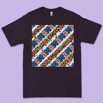 American Mama Leopard Seamless Pattern Premium Tee Designed By Bundleandbundleshop