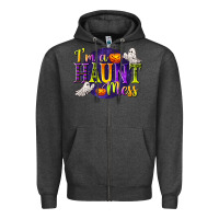 Charcoal Heather I'm a Haunt Mess Zipper Hoodie - texasbilliewilder