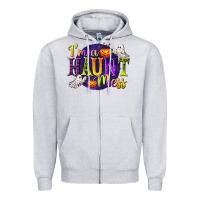 Heather Grey I'm a Haunt Mess Zipper Hoodie - texasbilliewilder