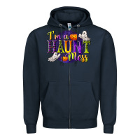 Navy I'm a Haunt Mess Zipper Hoodie - texasbilliewilder
