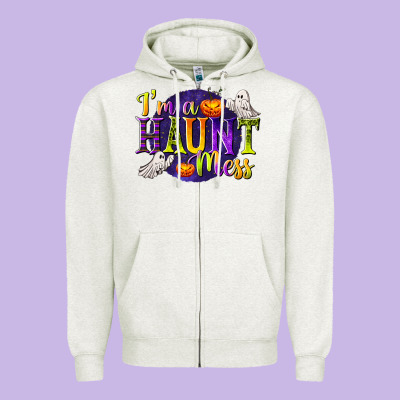 I'm A Haunt Mess Zipper Hoodie Designed By Texasbilliewilder