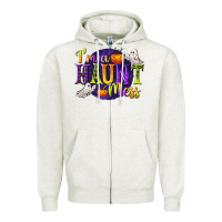 Oatmeal Heather I'm a Haunt Mess Zipper Hoodie - texasbilliewilder