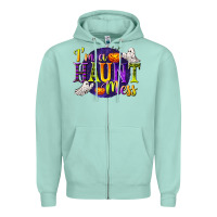 Seafoam I'm a Haunt Mess Zipper Hoodie - texasbilliewilder