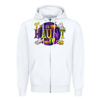 White I'm a Haunt Mess Zipper Hoodie - texasbilliewilder