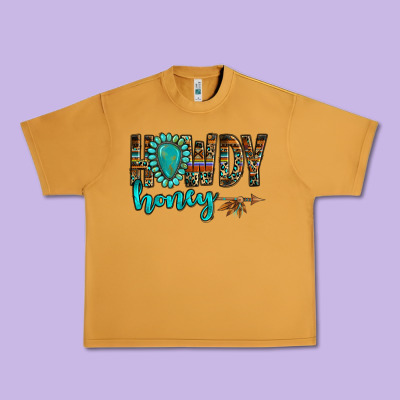 Western Howdy Honey Arrow Gemstone Urban Heavy Tee Designed By Nancycooperartshop