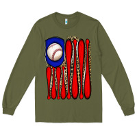 Army Green leopard baseball flag Long Sleeve Tee - JahusDesignShop
