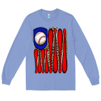 Colony Blue leopard baseball flag Long Sleeve Tee - JahusDesignShop