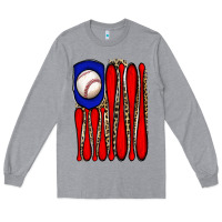 Heather Grey leopard baseball flag Long Sleeve Tee - JahusDesignShop
