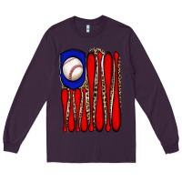 Plum leopard baseball flag Long Sleeve Tee - JahusDesignShop