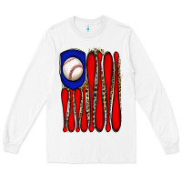 White leopard baseball flag Long Sleeve Tee - JahusDesignShop