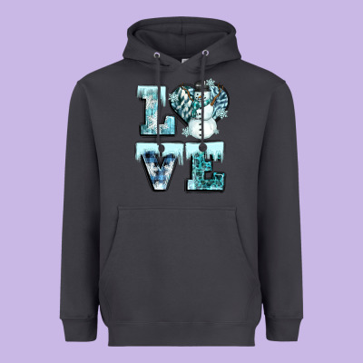 Love Winter Heavyweight Hoodie Designed By Cowgirlartshop