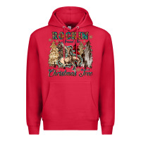 Cardinal rockin around the christmas tree Premium Hoodie - CowGirlArtShop