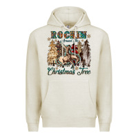 Oatmeal Heather rockin around the christmas tree Premium Hoodie - CowGirlArtShop