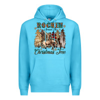 Ocean Blue rockin around the christmas tree Premium Hoodie - CowGirlArtShop