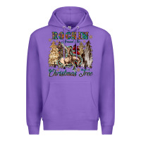 Purple rockin around the christmas tree Premium Hoodie - CowGirlArtShop