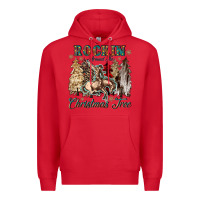 Red rockin around the christmas tree Premium Hoodie - CowGirlArtShop