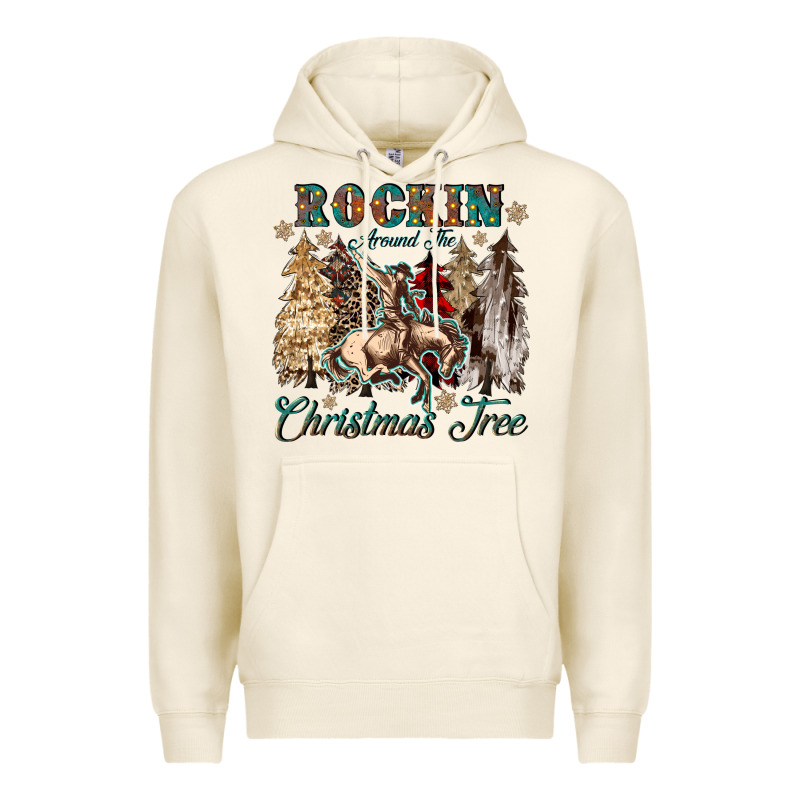Rockin Around The Christmas Tree Premium Hoodie by CowGirlArtShop | Teevron