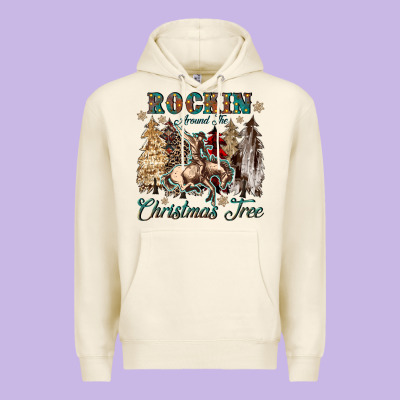 Rockin Around The Christmas Tree Premium Hoodie Designed By Cowgirlartshop