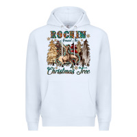 White rockin around the christmas tree Premium Hoodie - CowGirlArtShop