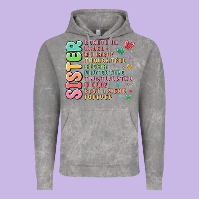 Sister Beautiful Loyal Reliable Vintage Hoodie Designed By Maliassmallbusiness
