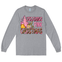 Heather Grey Dreaming Of A Pink Christmas Long Sleeve Tee - BundleAndBundleShop