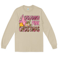 Mushroom Dreaming Of A Pink Christmas Long Sleeve Tee - BundleAndBundleShop