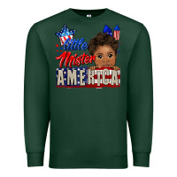 Sports Green little mister america black boy Premium Sweatshirt - CowGirlArtShop