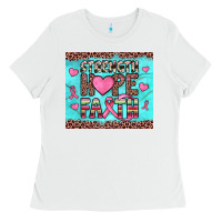 White strength hope faith Ladies Tee - JahusDesignShop