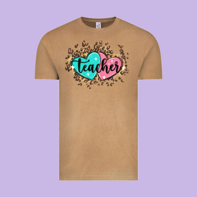 Heart Teacher Vintage Tee Designed By Maliassmallbusiness