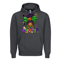 Smoke Halloween Afro Messy Bun Momster Zipper Hoodie - texasbilliewilder