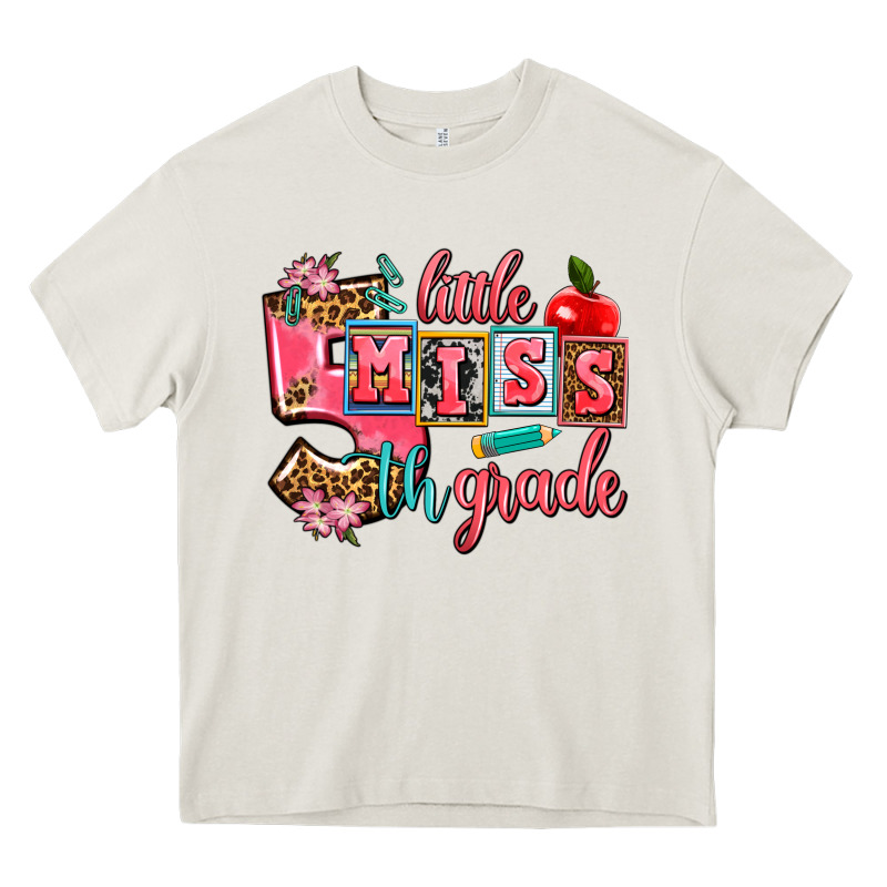 Little Miss 5 Th Grade Heavy Core Tee by AdoDesignShop | Teevron