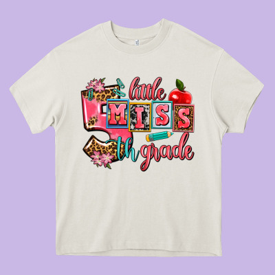 Little Miss 5 Th Grade Heavy Core Tee Designed By Adodesignshop
