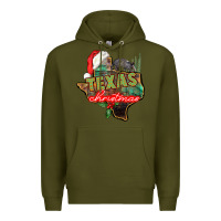 Army Green texas christmas Premium Hoodie - CowGirlArtShop