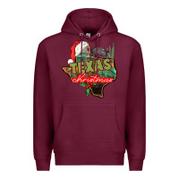 Burgundy texas christmas Premium Hoodie - CowGirlArtShop