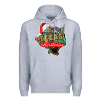 Heather Grey texas christmas Premium Hoodie - CowGirlArtShop