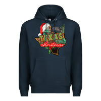 Navy texas christmas Premium Hoodie - CowGirlArtShop