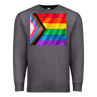 Charcoal Heather Pride flag Premium Sweatshirt - CowGirlArtShop