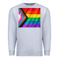 Heather Grey Pride flag Premium Sweatshirt - CowGirlArtShop