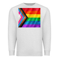 Oatmeal Heather Pride flag Premium Sweatshirt - CowGirlArtShop