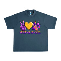 Midnight Navy peace love dogs Urban Heavy Tee - AdoDesignShop