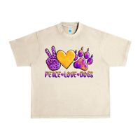 Sandshell peace love dogs Urban Heavy Tee - AdoDesignShop