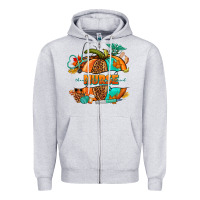 Heather Grey pumpkin nurse Zipper Hoodie - NancyCooperArtShop