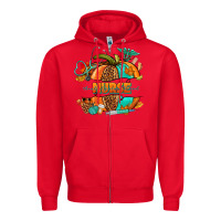 Red pumpkin nurse Zipper Hoodie - NancyCooperArtShop