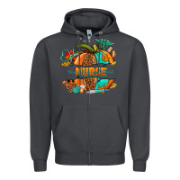Smoke pumpkin nurse Zipper Hoodie - NancyCooperArtShop