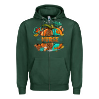 Sports Green pumpkin nurse Zipper Hoodie - NancyCooperArtShop