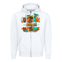 White pumpkin nurse Zipper Hoodie - NancyCooperArtShop