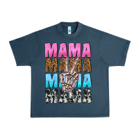 Midnight Navy mama skeleton peace leopard pattern Urban Heavy Tee - NancyCooperArtShop