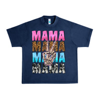 Navy mama skeleton peace leopard pattern Urban Heavy Tee - NancyCooperArtShop